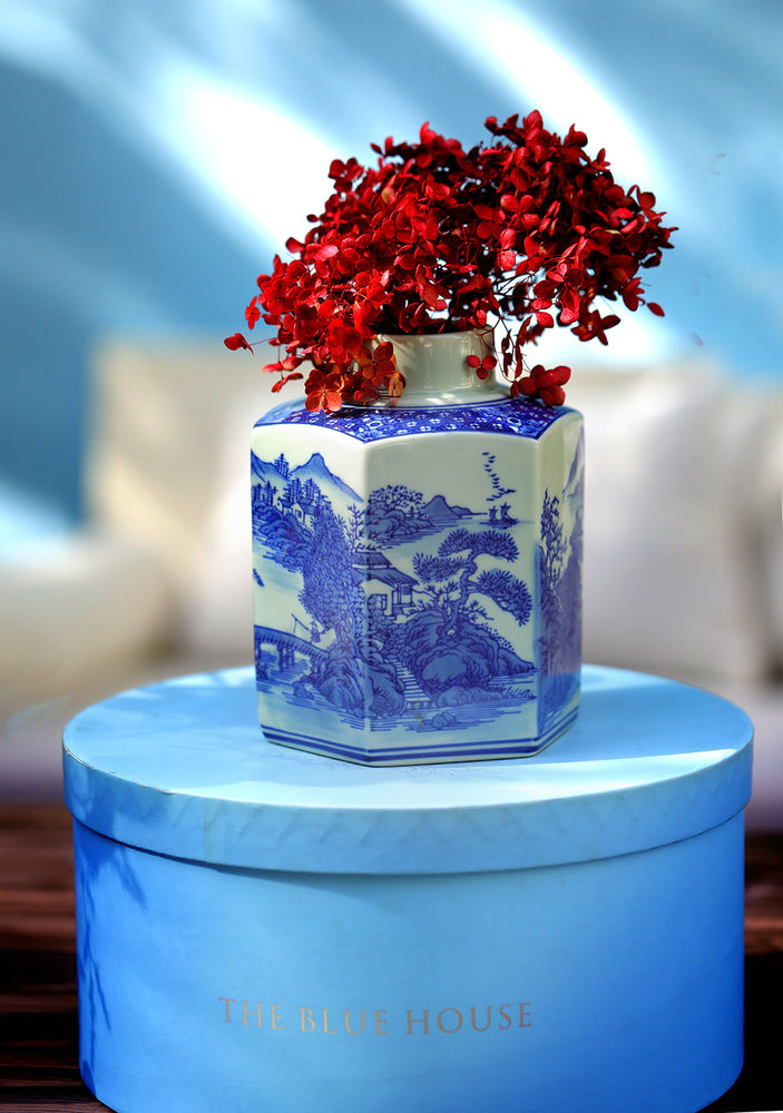 Blue Fine Bone China Vase